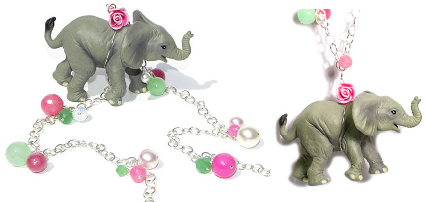 Elephant Necklace by Space Mermaid